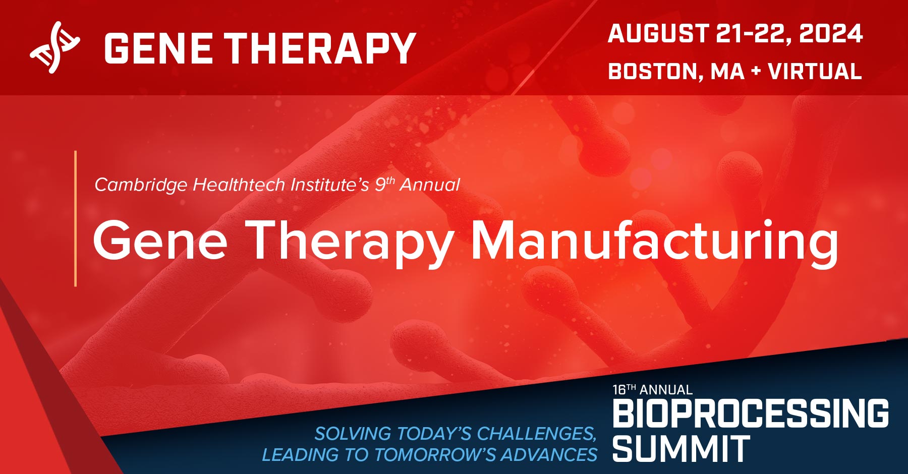 Gene Therapy Manufacturing | The Bioprocessing Summit | August 19-22, 2024